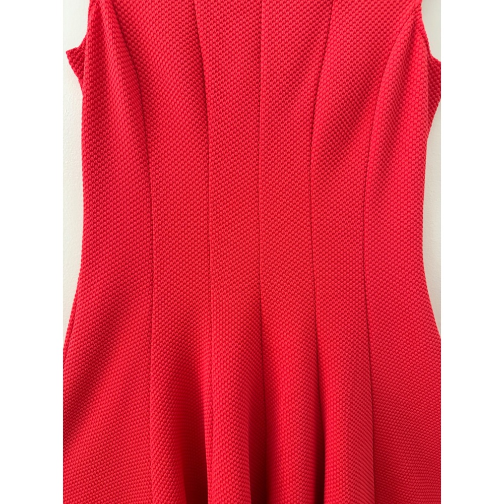 Danny & Nicole Textured Fit Flare Dress Pink Coral Sleeveless Skater Dress 6 - Picture 7 of 12